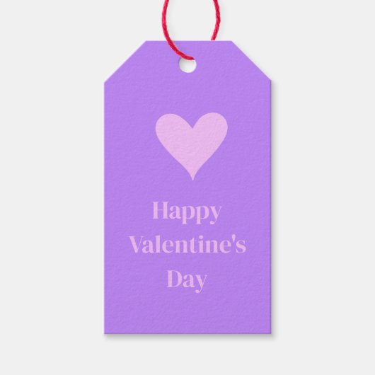 ピンク – バレンタインデー(紫) ギフトタグ (正面)