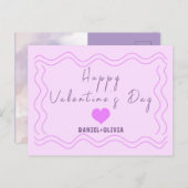 ピンク – バレンタインデー（紫） シーズンポストカード (正面/裏面)