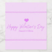 ピンク – バレンタインデー（紫） ワインラベル (シングルラベル)