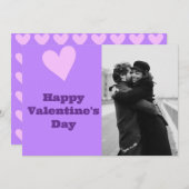 ピンク – バレンタインデー（紫） 招待状 (正面/裏面)