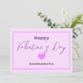 ピンク – バレンタインデー（紫） 招待状 (スタンド正面)