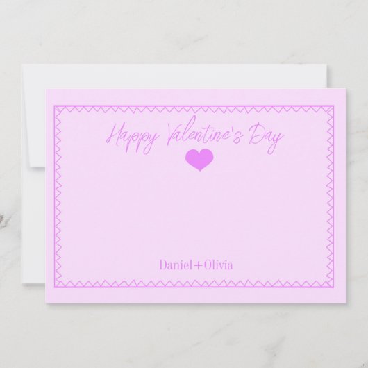 ピンク – バレンタインデー（紫） 招待状 (正面)