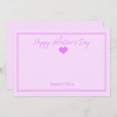 ピンク – バレンタインデー（紫） 招待状 (正面/裏面)