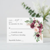 ピンク&バーガンディフローラ7 no Meal RSVP (スタンド正面)