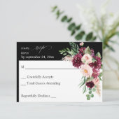 ピンク&バーガンディフローラ7 no Meal RSVP – ブラック (スタンド正面)