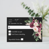 ピンク&バーガンディフローラ7 no Meal RSVP – ブラックV3 (スタンド正面)