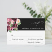 ピンク&バーガンディフローラ7 no Meal RSVP V2 – ブラック (スタンド正面)