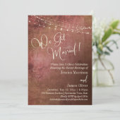 ピンク＆バーラップ ヴィンテージ ウェディング レセプション 招待状 (スタンド正面)