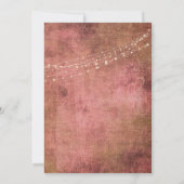 ピンク＆バーラップ ヴィンテージ ウェディング レセプション 招待状 (裏面)