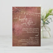 ピンク & バーラップ ヴィンテージ ハッピーエバーアフター レセプション 招待状 (スタンド正面)