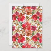 ピンク&バーンドオレンジオータムフローラブライダルシャワー 招待状 (裏面)