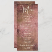 ピンク&バ素朴ラップのヴィンテージ結婚式メニュー メニュー (正面/裏面)