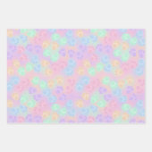 ピンク&パステル色の復活祭のバニーの足 ラッピングペーパーシート (正面)