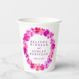 ピンク・パンジー・フラワー・リース・ウォーター・結婚カラー・アートズ 紙コップ