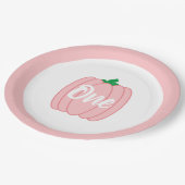 ピンク・パンプキン1歳の誕生日 ペーパープレート (アングル)