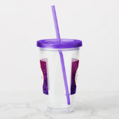 ピンク&パープルきらめくグリッター宝石モノグラム アクリルタンブラー (左)