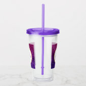 ピンク&パープルきらめくグリッター宝石モノグラム アクリルタンブラー (右)