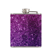 ピンク&パープルきらめくグリッター宝石モノグラム フラスク (裏面)