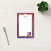 ピンク&パープルきらめくグリッター宝石モノグラム ポストイット (オフィス)