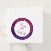 ピンク&パープルきらめくグリッター宝石結婚ズ フェイバータグ (インサイチュ)