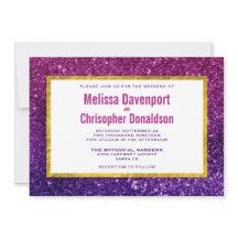 ピンク&パープルきらめくグリッター宝石結婚ズ