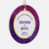 ピンク&パープルきらめくグリッター宝石 セラミックオーナメント (右)