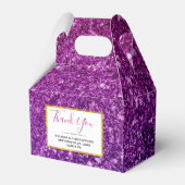 ピンク&パープルきらめくグリッター宝石 フェイバーボックス (正面サイド)