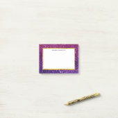 ピンク&パープルきらめくグリッター宝石 ポストイット (デスク上)