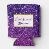 ピンク&パープルきらめくグリッター宝石 缶クーラー (裏面)