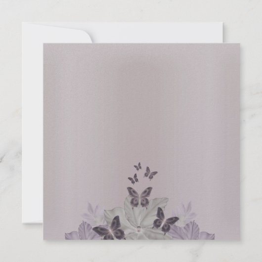 ピンク&パープルきらめくバタフライスウィート16招待状 招待状 (裏面)