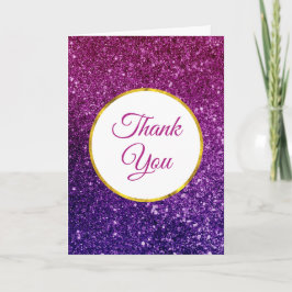 ピンク&パープルきらめく宝石ありがとう カード