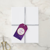 ピンク&パープルきらめく宝石ありがとう ギフトタグ (より糸付き)