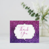 ピンク&パープルきらめく宝石ありがとう ポストカード (スタンド正面)