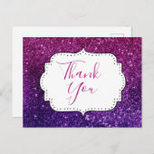 ピンク&パープルきらめく宝石ありがとう ポストカード (正面/裏面)
