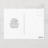 ピンク&パープルきらめく宝石ありがとう ポストカード (裏面)