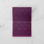 ピンク/パープルの蝶 & ダマスクの感謝カード サンキューカード (内部)