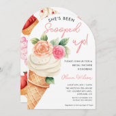 ピンク&パープルアイスクリーム&フローラブライダルシャワー 招待状 (正面/裏面)