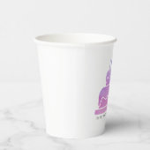 ピンク&パープルウォーターカラーケーキハッピーバースデー 紙コップ (右)