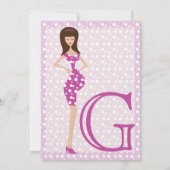 ピンク&パープルガーリーカラーバンプベビーガールシャワー 招待状 (裏面)