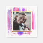 ピンク&パープルグリッタースパークル卒業 スタンダードカクテルナプキン (正面)