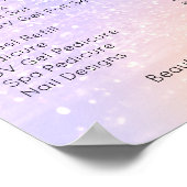 ピンク&パープルグリッターネイルサロン価格表 ポスター (角)