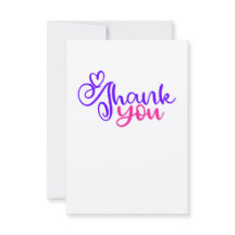 ピンク/パープルサンキューカードオンクラフト紙