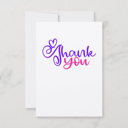 ピンク/パープルサンキューカードオンクラフト紙 サンキューカード (正面)