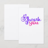 ピンク/パープルサンキューカードオンクラフト紙 サンキューカード (正面/裏面)