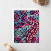 ピンク&パープルシーホース ノートカード (正面/裏面インサイチュ)