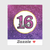 ピンク&パープルスウィート16スパークルグリッター宝石 シール (シート)