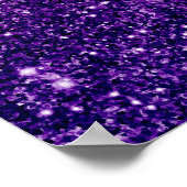 ピンク&パープルスウィート16スパークルグリッター宝石 ポスター (角)