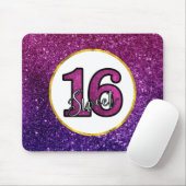 ピンク&パープルスウィート16スパークルグリッター宝石 マウスパッド (マウス)
