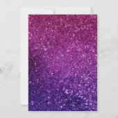 ピンク&パープルスウィート16スパークルグリッター宝石 招待状 (裏面)