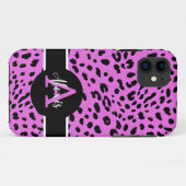 ピンク/パープルチーズプリントモノグラムのiPhoneケース Case-Mate iPhoneケース (裏面(横))